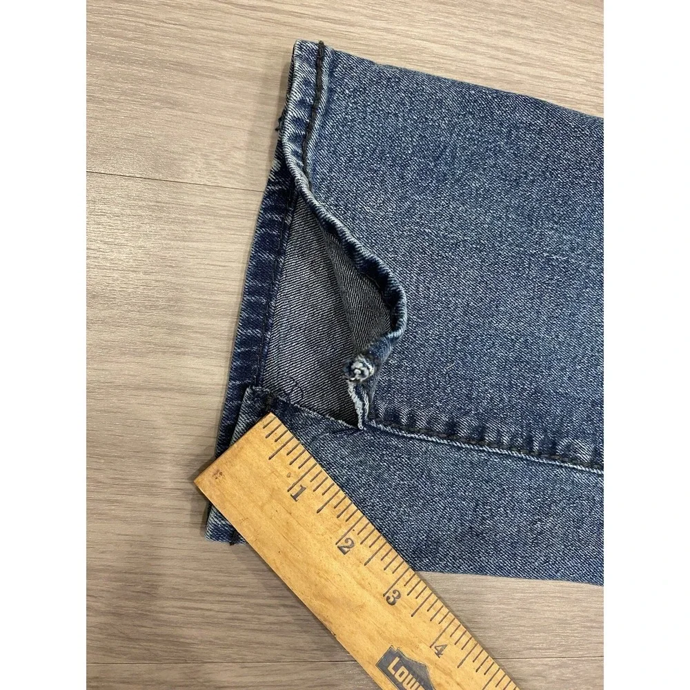 True Religion Ricky‎ Relaxed Straight Jeans 30x33.5 Casual *Leg Split* Dark Wash